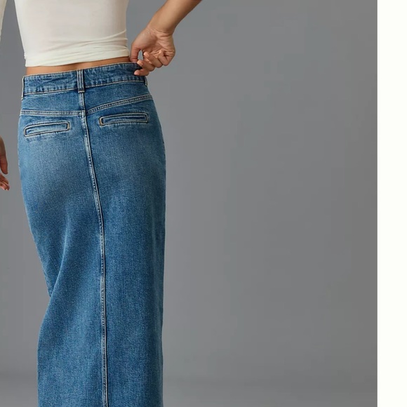 Anthropologie Pilcro Denim Buttondown Pencil Skirt Mini Maxi Stretch Slim Fit - Picture 5 of 7